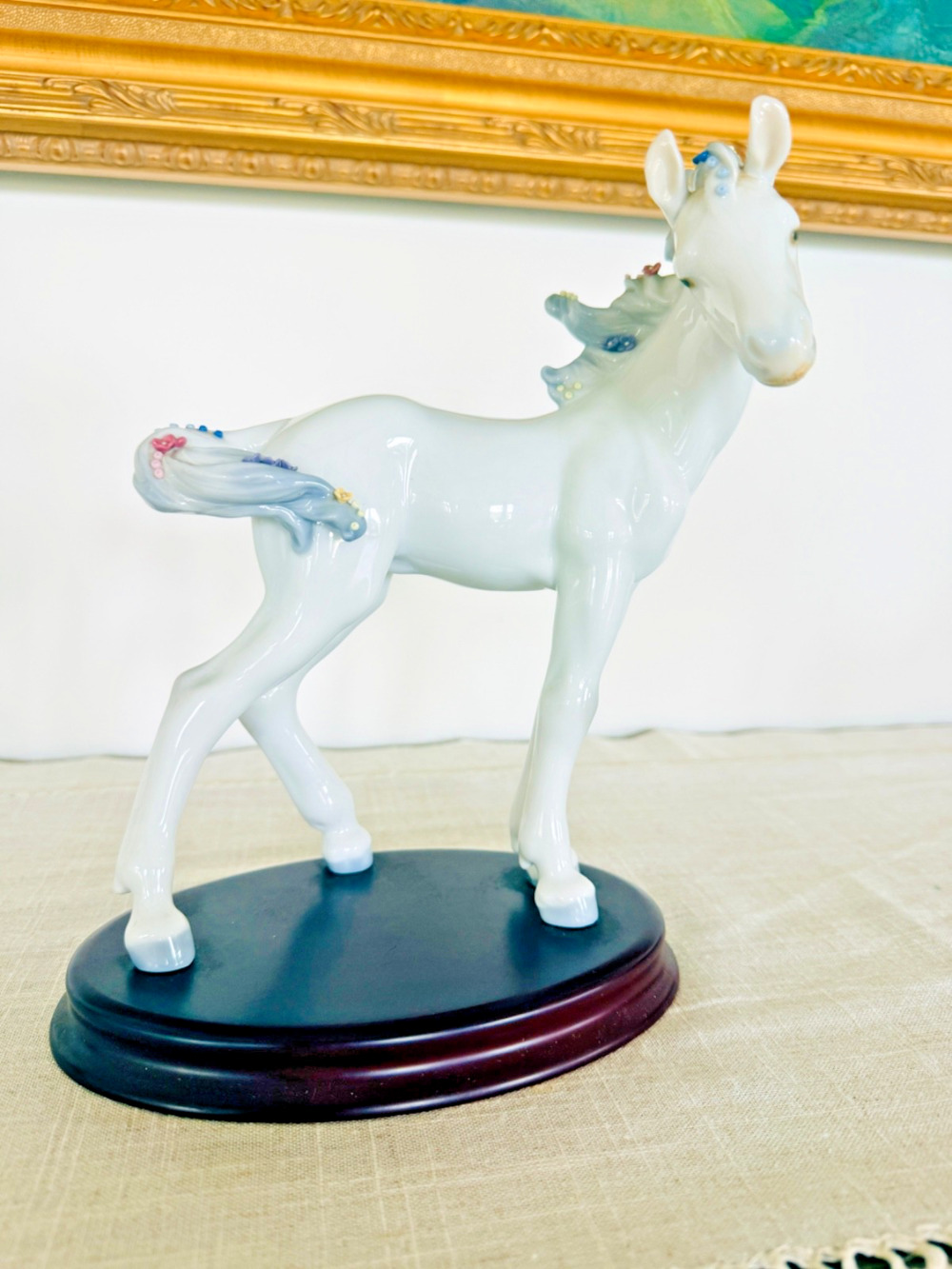 Lladró Chinese Zodiac Horse SK30D DAISA 2001 Spain — Excellent, Flowers Intact